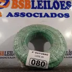 LOTE 080 - 01 ROLO DE CABO FLEXÍVEL 100M 10MM NA COR VERDE. (NO ESTADO) ATENÇÃO! FAZER A VISITAÇÃO ANTES DE ARREMATAR, NÃO SABEMOS SE FUNCIONA. LEILÃO NÃO TEM GARANTIA E NEM DEVOLUÇÃO, SUJEITO A POSSÍVEIS AVARIAS VISÍVEIS/OCULTAS E/OU AUSÊNCIA DE COMPONENTES.