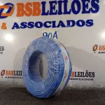 LOTE 090 - 01 ROLO DE CABO FLEXÍVEL 100M 10MM NA COR AZUL.(NO ESTADO) ATENÇÃO! FAZER A VISITAÇÃO ANTES DE ARREMATAR, NÃO SABEMOS SE FUNCIONA. LEILÃO NÃO TEM GARANTIA E NEM DEVOLUÇÃO, SUJEITO A POSSÍVEIS AVARIAS VISÍVEIS/OCULTAS E/OU AUSÊNCIA DE COMPONENTES.