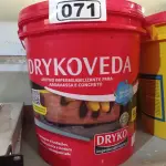 LOTE 071 - 01 BALDE DE DRYKOVEDA, ADITIVO IMPERMEABILIZANTE PARA ARGAMASSA E CONCRETO 18L. (NO ESTADO) ATENÇÃO! FAZER A VISITAÇÃO ANTES DE ARREMATAR, NÃO SABEMOS SE FUNCIONA. LEILÃO NÃO TEM GARANTIA E NEM DEVOLUÇÃO, SUJEITO A POSSÍVEIS AVARIAS VISÍVEIS/OCULTAS E/OU AUSÊNCIA DE COMPONENTES.