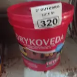 LOTE 320 - 01 BALDE DE DRYKOVEDA, ADITIVO IMPERMEABILIZANTE PARA ARGAMASSA E CONCRETO 18L. (NO ESTADO) ATENÇÃO! FAZER A VISITAÇÃO ANTES DE ARREMATAR, NÃO SABEMOS SE FUNCIONA. LEILÃO NÃO TEM GARANTIA E NEM DEVOLUÇÃO, SUJEITO A POSSÍVEIS AVARIAS VISÍVEIS/OCULTAS E/OU AUSÊNCIA DE COMPONENTES.