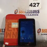 LOTE 427 - 01 TABLET SAMSUNG. (NO ESTADO) ATENÇÃO! FAZER A VISITAÇÃO ANTES DE ARREMATAR, NÃO SABEMOS SE FUNCIONA. LEILÃO NÃO TEM GARANTIA E NEM DEVOLUÇÃO, SUJEITO A POSSÍVEIS AVARIAS VISÍVEIS/OCULTAS E/OU AUSÊNCIA DE COMPONENTES.