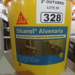 LOTE 328 - 01 BALDE DE SIKANOL ALVENARIA, ADITIVO PLASTIFICANTE PARA ARGAMASSA DE ASSENTAMENTO E REBOCO. (NO ESTADO) ATENÇÃO! FAZER A VISITAÇÃO ANTES DE ARREMATAR, NÃO SABEMOS SE FUNCIONA. LEILÃO NÃO TEM GARANTIA E NEM DEVOLUÇÃO, SUJEITO A POSSÍVEIS AVARIAS VISÍVEIS/OCULTAS E/OU AUSÊNCIA DE COMPONENTES.