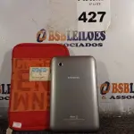 LOTE 427 - 01 TABLET SAMSUNG. (NO ESTADO) ATENÇÃO! FAZER A VISITAÇÃO ANTES DE ARREMATAR, NÃO SABEMOS SE FUNCIONA. LEILÃO NÃO TEM GARANTIA E NEM DEVOLUÇÃO, SUJEITO A POSSÍVEIS AVARIAS VISÍVEIS/OCULTAS E/OU AUSÊNCIA DE COMPONENTES.