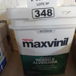 LOTE 348 - 01 BALDE DE TINTA MAXIVINIL INTERIORES NA COR FOSCO BRANCO NEVE. (NO ESTADO) ATENÇÃO! FAZER A VISITAÇÃO ANTES DE ARREMATAR, NÃO SABEMOS SE FUNCIONA. LEILÃO NÃO TEM GARANTIA E NEM DEVOLUÇÃO, SUJEITO A POSSÍVEIS AVARIAS VISÍVEIS/OCULTAS E/OU AUSÊNCIA DE COMPONENTES.