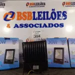 LOTE 304 - 04 REFLETORES DE LED 30W. (NO ESTADO) ATENÇÃO! FAZER A VISITAÇÃO ANTES DE ARREMATAR, NÃO SABEMOS SE FUNCIONA. LEILÃO NÃO TEM GARANTIA E NEM DEVOLUÇÃO, SUJEITO A POSSÍVEIS AVARIAS VISÍVEIS/OCULTAS E/OU AUSÊNCIA DE COMPONENTES.