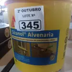 LOTE 345 - 01 BALDE DE SIKANOL ALVENARIA, ADITIVO PLASTIFICANTE PARA ARGAMASSA DE ASSENTAMENTO E REBOCO. (NO ESTADO) ATENÇÃO! FAZER A VISITAÇÃO ANTES DE ARREMATAR, NÃO SABEMOS SE FUNCIONA. LEILÃO NÃO TEM GARANTIA E NEM DEVOLUÇÃO, SUJEITO A POSSÍVEIS AVARIAS VISÍVEIS/OCULTAS E/OU AUSÊNCIA DE COMPONENTES.