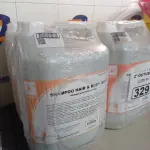 LOTE 329 - 20 LITROS DE SABONETE DE ESPUMA ANTISSÉPTICO. (NO ESTADO) ATENÇÃO! FAZER A VISITAÇÃO ANTES DE ARREMATAR, NÃO SABEMOS SE FUNCIONA. LEILÃO NÃO TEM GARANTIA E NEM DEVOLUÇÃO, SUJEITO A POSSÍVEIS AVARIAS VISÍVEIS/OCULTAS E/OU AUSÊNCIA DE COMPONENTES.