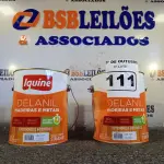LOTE 111 - 02 GALÕES DE ESMALTE IQUINE MADEIRA E METAIS 3,6L NAS CORES VERDE FOLHA. (NO ESTADO) ATENÇÃO! FAZER A VISITAÇÃO ANTES DE ARREMATAR, NÃO SABEMOS SE FUNCIONA. LEILÃO NÃO TEM GARANTIA E NEM DEVOLUÇÃO, SUJEITO A POSSÍVEIS AVARIAS VISÍVEIS/OCULTAS E/OU AUSÊNCIA DE COMPONENTES.