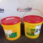 LOTE 212 - 01 BALDE DE SIKACRYL-203 5KG E 01 BALDE DE SIKA TOP-107 CINZA 4KG. (NO ESTADO) ATENÇÃO! FAZER A VISITAÇÃO ANTES DE ARREMATAR, NÃO SABEMOS SE FUNCIONA. LEILÃO NÃO TEM GARANTIA E NEM DEVOLUÇÃO, SUJEITO A POSSÍVEIS AVARIAS VISÍVEIS/OCULTAS E/OU AUSÊNCIA DE COMPONENTES.