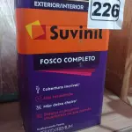 LOTE 226 - 01 LATA DE TINTA SUVINIL INTERIORES/EXTERIORES 18L NA COR FOSCO BRANCO NEVE. (NO ESTADO) ATENÇÃO! FAZER A VISITAÇÃO ANTES DE ARREMATAR, NÃO SABEMOS SE FUNCIONA. LEILÃO NÃO TEM GARANTIA E NEM DEVOLUÇÃO, SUJEITO A POSSÍVEIS AVARIAS VISÍVEIS/OCULTAS E/OU AUSÊNCIA DE COMPONENTES.