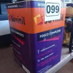 LOTE 099 - 01 LATA DE TINTA SUVINIL INTERIORES/EXTERIORES 18L NA COR FOSCO BRANCO NEVE. (NO ESTADO) ATENÇÃO! FAZER A VISITAÇÃO ANTES DE ARREMATAR, NÃO SABEMOS SE FUNCIONA. LEILÃO NÃO TEM GARANTIA E NEM DEVOLUÇÃO, SUJEITO A POSSÍVEIS AVARIAS VISÍVEIS/OCULTAS E/OU AUSÊNCIA DE COMPONENTES.