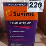 LOTE 226 - 01 LATA DE TINTA SUVINIL INTERIORES/EXTERIORES 18L NA COR FOSCO BRANCO NEVE. (NO ESTADO) ATENÇÃO! FAZER A VISITAÇÃO ANTES DE ARREMATAR, NÃO SABEMOS SE FUNCIONA. LEILÃO NÃO TEM GARANTIA E NEM DEVOLUÇÃO, SUJEITO A POSSÍVEIS AVARIAS VISÍVEIS/OCULTAS E/OU AUSÊNCIA DE COMPONENTES.