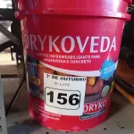LOTE 156 - 01 BALDE DE DRYKOVEDA, ADITIVO IMPERMEABILIZANTE PARA CONCRETO E ARGAMASSA 18L. (NO ESTADO) ATENÇÃO! FAZER A VISITAÇÃO ANTES DE ARREMATAR, NÃO SABEMOS SE FUNCIONA. LEILÃO NÃO TEM GARANTIA E NEM DEVOLUÇÃO, SUJEITO A POSSÍVEIS AVARIAS VISÍVEIS/OCULTAS E/OU AUSÊNCIA DE COMPONENTES.