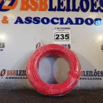 LOTE 235 - 01 ROLO DE CABO FLEXÍVEL 100M 1X 4MM NA COR VERMELHA(NOVO). (NO ESTADO) ATENÇÃO! FAZER A VISITAÇÃO ANTES DE ARREMATAR, NÃO SABEMOS SE FUNCIONA. LEILÃO NÃO TEM GARANTIA E NEM DEVOLUÇÃO, SUJEITO A POSSÍVEIS AVARIAS VISÍVEIS/OCULTAS E/OU AUSÊNCIA DE COMPONENTES.