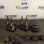 LOTE 016 - 04 RÁDIOS COMUNICADOR. (NO ESTADO) ATENÇÃO! FAZER A VISITAÇÃO ANTES DE ARREMATAR, NÃO SABEMOS SE FUNCIONA. LEILÃO NÃO TEM GARANTIA E NEM DEVOLUÇÃO, SUJEITO A POSSÍVEIS AVARIAS VISÍVEIS/OCULTAS E/OU AUSÊNCIA DE COMPONENTES.