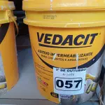 LOTE 057 - 01 BALDE DE VEDACIT, ADITIVO IMPERMEABILIZANTE PARA CONCRETOS E ARGAMASSAS 18L. (NO ESTADO) ATENÇÃO! FAZER A VISITAÇÃO ANTES DE ARREMATAR, NÃO SABEMOS SE FUNCIONA. LEILÃO NÃO TEM GARANTIA E NEM DEVOLUÇÃO, SUJEITO A POSSÍVEIS AVARIAS VISÍVEIS/OCULTAS E/OU AUSÊNCIA DE COMPONENTES.