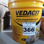 LOTE 366 - 01 BALDE DE VEDACIT, ADITIVO IMPERMEABILIZANTE PARA CONCRETO E ARGAMASSA. (NO ESTADO) ATENÇÃO! FAZER A VISITAÇÃO ANTES DE ARREMATAR, NÃO SABEMOS SE FUNCIONA. LEILÃO NÃO TEM GARANTIA E NEM DEVOLUÇÃO, SUJEITO A POSSÍVEIS AVARIAS VISÍVEIS/OCULTAS E/OU AUSÊNCIA DE COMPONENTES.