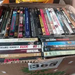 LOTE 365 - 01 LOTE COM GRANDE QUANTIDADE DE DVD’S TÍTULOS DIVERSOS. (NO ESTADO) ATENÇÃO! FAZER A VISITAÇÃO ANTES DE ARREMATAR, NÃO SABEMOS SE FUNCIONA. LEILÃO NÃO TEM GARANTIA E NEM DEVOLUÇÃO, SUJEITO A POSSÍVEIS AVARIAS VISÍVEIS/OCULTAS E/OU AUSÊNCIA DE COMPONENTES.