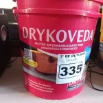 LOTE 335 - 01 BALDE DE DRYKOVEDA, ADITIVO IMPERMEABILIZANTE PARA CONCRETO E ARGAMASSA 18L. (NO ESTADO) ATENÇÃO! FAZER A VISITAÇÃO ANTES DE ARREMATAR, NÃO SABEMOS SE FUNCIONA. LEILÃO NÃO TEM GARANTIA E NEM DEVOLUÇÃO, SUJEITO A POSSÍVEIS AVARIAS VISÍVEIS/OCULTAS E/OU AUSÊNCIA DE COMPONENTES.