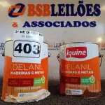 LOTE 403 - 02 GALÕES DE ESMALTE IQUINE MADEIRA E METAIS 3,6L SENDO 01 NA COR MARROM TABACO. (NO ESTADO) ATENÇÃO! FAZER A VISITAÇÃO ANTES DE ARREMATAR, NÃO SABEMOS SE FUNCIONA. LEILÃO NÃO TEM GARANTIA E NEM DEVOLUÇÃO, SUJEITO A POSSÍVEIS AVARIAS VISÍVEIS/OCULTAS E/OU AUSÊNCIA DE COMPONENTES.