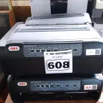 LOTE 608 - 02 IMPRESSORAS MATRICIAIS OKI MICROLINE 620. (NO ESTADO) ATENÇÃO! FAZER A VISITAÇÃO ANTES DE ARREMATAR, NÃO SABEMOS SE FUNCIONA. LEILÃO NÃO TEM GARANTIA E NEM DEVOLUÇÃO, SUJEITO A POSSÍVEIS AVARIAS VISÍVEIS/OCULTAS E/OU AUSÊNCIA DE COMPONENTES.