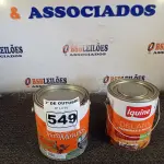 LOTE 549 - 02 GALÕES DE ESMALTE IQUINE MADEIRA E METAIS 3,6L NAS CORES MARFIM E MARROM TABACO. (NO ESTADO) ATENÇÃO! FAZER A VISITAÇÃO ANTES DE ARREMATAR, NÃO SABEMOS SE FUNCIONA. LEILÃO NÃO TEM GARANTIA E NEM DEVOLUÇÃO, SUJEITO A POSSÍVEIS AVARIAS VISÍVEIS/OCULTAS E/OU AUSÊNCIA DE COMPONENTES.