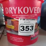 LOTE 353 - 01 BALDE DE DRYKOVEDA, ADITIVO IMPERMEABILIZANTE PARA CONCRETO E ARGAMASSA 18L. (NO ESTADO) ATENÇÃO! FAZER A VISITAÇÃO ANTES DE ARREMATAR, NÃO SABEMOS SE FUNCIONA. LEILÃO NÃO TEM GARANTIA E NEM DEVOLUÇÃO, SUJEITO A POSSÍVEIS AVARIAS VISÍVEIS/OCULTAS E/OU AUSÊNCIA DE COMPONENTES.