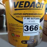 LOTE 366 - 01 BALDE DE VEDACIT, ADITIVO IMPERMEABILIZANTE PARA CONCRETO E ARGAMASSA. (NO ESTADO) ATENÇÃO! FAZER A VISITAÇÃO ANTES DE ARREMATAR, NÃO SABEMOS SE FUNCIONA. LEILÃO NÃO TEM GARANTIA E NEM DEVOLUÇÃO, SUJEITO A POSSÍVEIS AVARIAS VISÍVEIS/OCULTAS E/OU AUSÊNCIA DE COMPONENTES.
