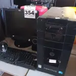 LOTE 354 - 01 CPU, 01 MONITOR, 01 TECLADO E 01 MOUSE. (NO ESTADO) ATENÇÃO! FAZER A VISITAÇÃO ANTES DE ARREMATAR, NÃO SABEMOS SE FUNCIONA. LEILÃO NÃO TEM GARANTIA E NEM DEVOLUÇÃO, SUJEITO A POSSÍVEIS AVARIAS VISÍVEIS/OCULTAS E/OU AUSÊNCIA DE COMPONENTES.