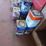 LOTE 143 - 02 LATAS DE TINTAS DIVERSAS E 01 LATA DE MASSA CORRIDA (NO ESTADO, NÃO SABEMOS SE FUNCIONA. LEILÃO NÃO TEM GARANTIA E NEM DEVOLUÇÃO).