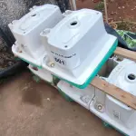 LOTE 001 - 01 LOTE COM 05 TANQUES PARA LAVANDERIA CELITE BRANCO (NO ESTADO, NÃO SABEMOS SE FUNCIONA. LEILÃO NÃO TEM GARANTIA E NEM DEVOLUÇÃO).