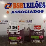 LOTE 236 - 02 GALÕES DE ESMALTE SINTÉTICO IQUINE MADEIRA E METAIS ALTO BRILHO VERDE COLONIAL 3,6L. (NO ESTADO) ATENÇÃO! FAZER A VISITAÇÃO ANTES DE ARREMATAR, NÃO SABEMOS SE FUNCIONA. LEILÃO NÃO TEM GARANTIA E NEM DEVOLUÇÃO, SUJEITO A POSSÍVEIS AVARIAS VISÍVEIS/OCULTAS E/OU AUSÊNCIA DE COMPONENTES.