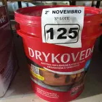 LOTE 125 - 01 BALDE DE DRYKOVEDA, ADITIVO IMPERMEABILIZANTE PARA ARGAMASSA E CONCRETO. (NO ESTADO) ATENÇÃO! FAZER A VISITAÇÃO ANTES DE ARREMATAR, NÃO SABEMOS SE FUNCIONA. LEILÃO NÃO TEM GARANTIA E NEM DEVOLUÇÃO, SUJEITO A POSSÍVEIS AVARIAS VISÍVEIS/OCULTAS E/OU AUSÊNCIA DE COMPONENTES.