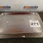 LOTE 271 - 10 BANDEJAS EM INOX. (NO ESTADO) ATENÇÃO! FAZER A VISITAÇÃO ANTES DE ARREMATAR, NÃO SABEMOS SE FUNCIONA. LEILÃO NÃO TEM GARANTIA E NEM DEVOLUÇÃO, SUJEITO A POSSÍVEIS AVARIAS VISÍVEIS/OCULTAS E/OU AUSÊNCIA DE COMPONENTES.