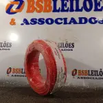 LOTE 130 - 01 ROLO DE CABO FLEXÍVEL 100M 1X4MM NA COR VERMELHA(NOVO). (NO ESTADO) ATENÇÃO! FAZER A VISITAÇÃO ANTES DE ARREMATAR, NÃO SABEMOS SE FUNCIONA. LEILÃO NÃO TEM GARANTIA E NEM DEVOLUÇÃO, SUJEITO A POSSÍVEIS AVARIAS VISÍVEIS/OCULTAS E/OU AUSÊNCIA DE COMPONENTES.