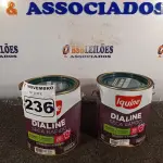 LOTE 236 - 02 GALÕES DE ESMALTE SINTÉTICO IQUINE MADEIRA E METAIS ALTO BRILHO VERDE COLONIAL 3,6L. (NO ESTADO) ATENÇÃO! FAZER A VISITAÇÃO ANTES DE ARREMATAR, NÃO SABEMOS SE FUNCIONA. LEILÃO NÃO TEM GARANTIA E NEM DEVOLUÇÃO, SUJEITO A POSSÍVEIS AVARIAS VISÍVEIS/OCULTAS E/OU AUSÊNCIA DE COMPONENTES.