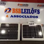 LOTE 101 - 02 PAINÉIS FOTOVOLTAICOS 18V 10W. (NO ESTADO) ATENÇÃO! FAZER A VISITAÇÃO ANTES DE ARREMATAR, NÃO SABEMOS SE FUNCIONA. LEILÃO NÃO TEM GARANTIA E NEM DEVOLUÇÃO, SUJEITO A POSSÍVEIS AVARIAS VISÍVEIS/OCULTAS E/OU AUSÊNCIA DE COMPONENTES.