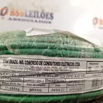 LOTE 260 - 01 ROLO DE CABO FLEXÍVEL 100M 1X10MM NA COR VERDE(NOVO). (NO ESTADO) ATENÇÃO! FAZER A VISITAÇÃO ANTES DE ARREMATAR, NÃO SABEMOS SE FUNCIONA. LEILÃO NÃO TEM GARANTIA E NEM DEVOLUÇÃO, SUJEITO A POSSÍVEIS AVARIAS VISÍVEIS/OCULTAS E/OU AUSÊNCIA DE COMPONENTES.