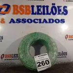 LOTE 260 - 01 ROLO DE CABO FLEXÍVEL 100M 1X10MM NA COR VERDE(NOVO). (NO ESTADO) ATENÇÃO! FAZER A VISITAÇÃO ANTES DE ARREMATAR, NÃO SABEMOS SE FUNCIONA. LEILÃO NÃO TEM GARANTIA E NEM DEVOLUÇÃO, SUJEITO A POSSÍVEIS AVARIAS VISÍVEIS/OCULTAS E/OU AUSÊNCIA DE COMPONENTES.
