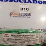 LOTE 010 - 01 ROLO DE CABO FLEXÍVEL 100M 1X4MM NA COR VERDE(NOVO). (NO ESTADO) ATENÇÃO! FAZER A VISITAÇÃO ANTES DE ARREMATAR, NÃO SABEMOS SE FUNCIONA. LEILÃO NÃO TEM GARANTIA E NEM DEVOLUÇÃO, SUJEITO A POSSÍVEIS AVARIAS VISÍVEIS/OCULTAS E/OU AUSÊNCIA DE COMPONENTES.