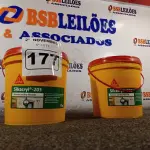 LOTE 177 - 02 BALDES DE SELANTE ACRÍLICO FLEXÍVEL SIKACRYL-203 5KG. (NO ESTADO) ATENÇÃO! FAZER A VISITAÇÃO ANTES DE ARREMATAR, NÃO SABEMOS SE FUNCIONA. LEILÃO NÃO TEM GARANTIA E NEM DEVOLUÇÃO, SUJEITO A POSSÍVEIS AVARIAS VISÍVEIS/OCULTAS E/OU AUSÊNCIA DE COMPONENTES.
