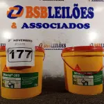 LOTE 177 - 02 BALDES DE SELANTE ACRÍLICO FLEXÍVEL SIKACRYL-203 5KG. (NO ESTADO) ATENÇÃO! FAZER A VISITAÇÃO ANTES DE ARREMATAR, NÃO SABEMOS SE FUNCIONA. LEILÃO NÃO TEM GARANTIA E NEM DEVOLUÇÃO, SUJEITO A POSSÍVEIS AVARIAS VISÍVEIS/OCULTAS E/OU AUSÊNCIA DE COMPONENTES.