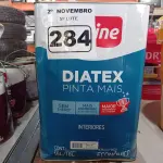 LOTE 284 - 01 LATA DE TINTA IQUINE DIATEX PINTA MAIS FOSCO BASE “P” 18L. (NO ESTADO) ATENÇÃO! FAZER A VISITAÇÃO ANTES DE ARREMATAR, NÃO SABEMOS SE FUNCIONA. LEILÃO NÃO TEM GARANTIA E NEM DEVOLUÇÃO, SUJEITO A POSSÍVEIS AVARIAS VISÍVEIS/OCULTAS E/OU AUSÊNCIA DE COMPONENTES.