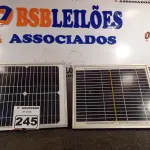 LOTE 245 - 02 PAINÉIS FOTOVOLTAICOS 18V 10W. (NO ESTADO) ATENÇÃO! FAZER A VISITAÇÃO ANTES DE ARREMATAR, NÃO SABEMOS SE FUNCIONA. LEILÃO NÃO TEM GARANTIA E NEM DEVOLUÇÃO, SUJEITO A POSSÍVEIS AVARIAS VISÍVEIS/OCULTAS E/OU AUSÊNCIA DE COMPONENTES.