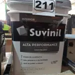LOTE 211 - 01 BALDE DE TINTA SUVINIL FOSCO BRANCO 18L. (NO ESTADO) ATENÇÃO! FAZER A VISITAÇÃO ANTES DE ARREMATAR, NÃO SABEMOS SE FUNCIONA. LEILÃO NÃO TEM GARANTIA E NEM DEVOLUÇÃO, SUJEITO A POSSÍVEIS AVARIAS VISÍVEIS/OCULTAS E/OU AUSÊNCIA DE COMPONENTES.