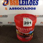 LOTE 201 - 01 BALDE DE DRYKOVEDA, ADITIVO IMPERMEABILIZANTE PARA ARGAMASSA E CONCRETO. (NO ESTADO) ATENÇÃO! FAZER A VISITAÇÃO ANTES DE ARREMATAR, NÃO SABEMOS SE FUNCIONA. LEILÃO NÃO TEM GARANTIA E NEM DEVOLUÇÃO, SUJEITO A POSSÍVEIS AVARIAS VISÍVEIS/OCULTAS E/OU AUSÊNCIA DE COMPONENTES.