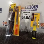 LOTE 265 - 01 FORMÃO, 01 LIMA CHATA 6” E 01 CHAVE COM 06 PONTAS INTERCAMBIÁVEIS. (NO ESTADO) ATENÇÃO! FAZER A VISITAÇÃO ANTES DE ARREMATAR, NÃO SABEMOS SE FUNCIONA. LEILÃO NÃO TEM GARANTIA E NEM DEVOLUÇÃO, SUJEITO A POSSÍVEIS AVARIAS VISÍVEIS/OCULTAS E/OU AUSÊNCIA DE COMPONENTES.