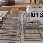 LOTE 013 - DIVERSAS CESTAS DE INOX (NO ESTADO. LEILÃO NÃO TEM GARANTIA E NEM DEVOLUÇÃO).