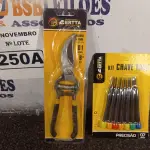 LOTE 250 - 01 ALICATE DE PODA E 01 KIT DE CHAVES TORX. (NO ESTADO) ATENÇÃO! FAZER A VISITAÇÃO ANTES DE ARREMATAR, NÃO SABEMOS SE FUNCIONA. LEILÃO NÃO TEM GARANTIA E NEM DEVOLUÇÃO, SUJEITO A POSSÍVEIS AVARIAS VISÍVEIS/OCULTAS E/OU AUSÊNCIA DE COMPONENTES.