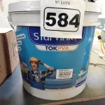 LOTE 584 - 01 BALDE DE MASSA ACRÍLICA STAR VINIL TOK PVA 25KG. (NO ESTADO) ATENÇÃO! FAZER A VISITAÇÃO ANTES DE ARREMATAR, NÃO SABEMOS SE FUNCIONA. LEILÃO NÃO TEM GARANTIA E NEM DEVOLUÇÃO, SUJEITO A POSSÍVEIS AVARIAS VISÍVEIS/OCULTAS E/OU AUSÊNCIA DE COMPONENTES.